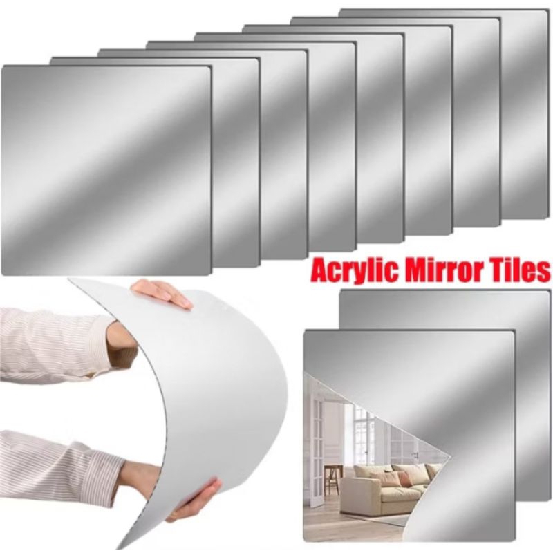 Acrylic Square Mirror Wall Sticker 30cm x 30cm Shopee Malaysia