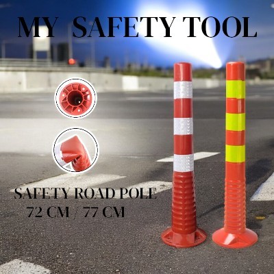 SAFETY POLE TRAFFIC PVC POLE REFLECTIVE STICKER 77CM / 72CM HEAVY DUTY ...