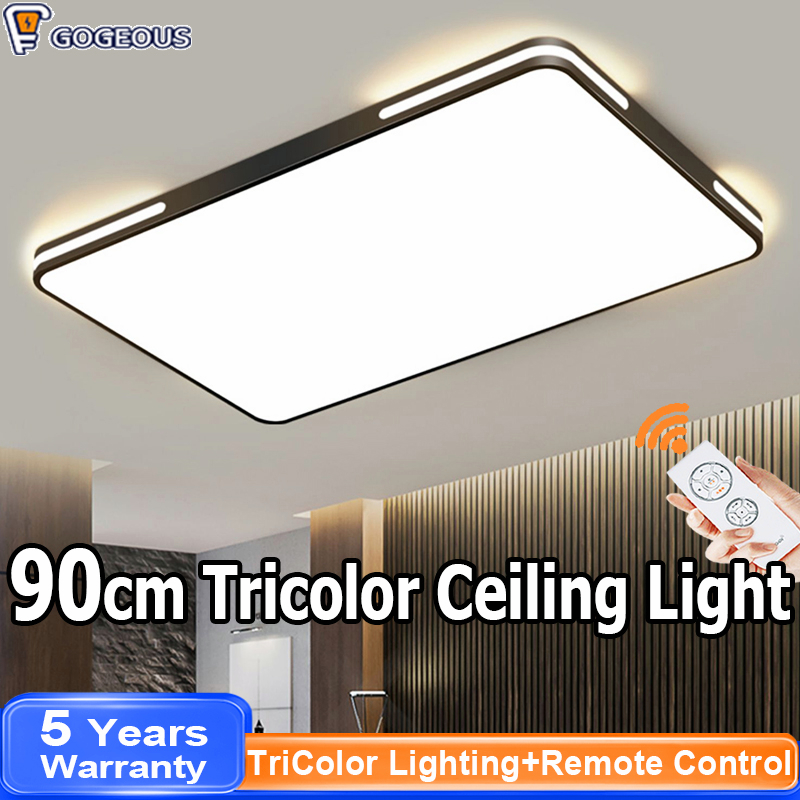 GOGEOUS Tricolor LED Ceiling Light Modern Style 96W High Brightness