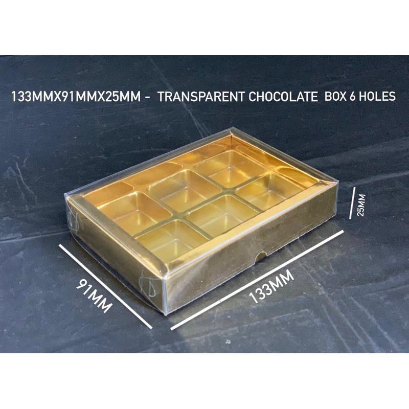 transparent chocolate box 6 holes/kotak chocolate/kotak gula-gula/kotak ...