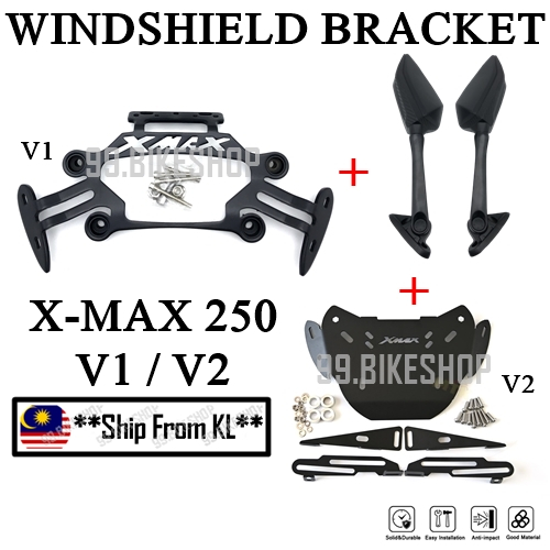 Yamaha Xmax 250 Side Mirror Windshield Extender bracket Adjustable rear
