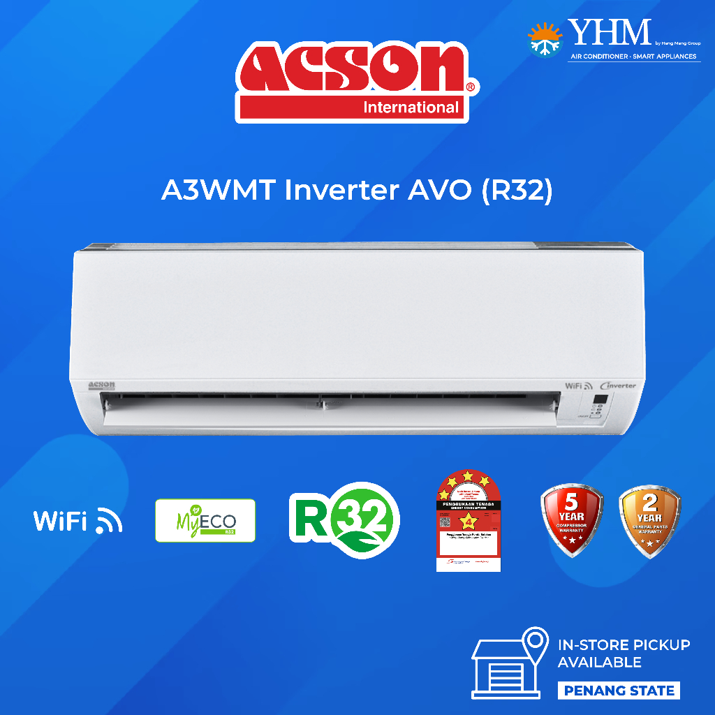 ACSON R32 A3WMY/A3LCY Inverter AVO Series 1.0HP | 1.5HP | Shopee Malaysia