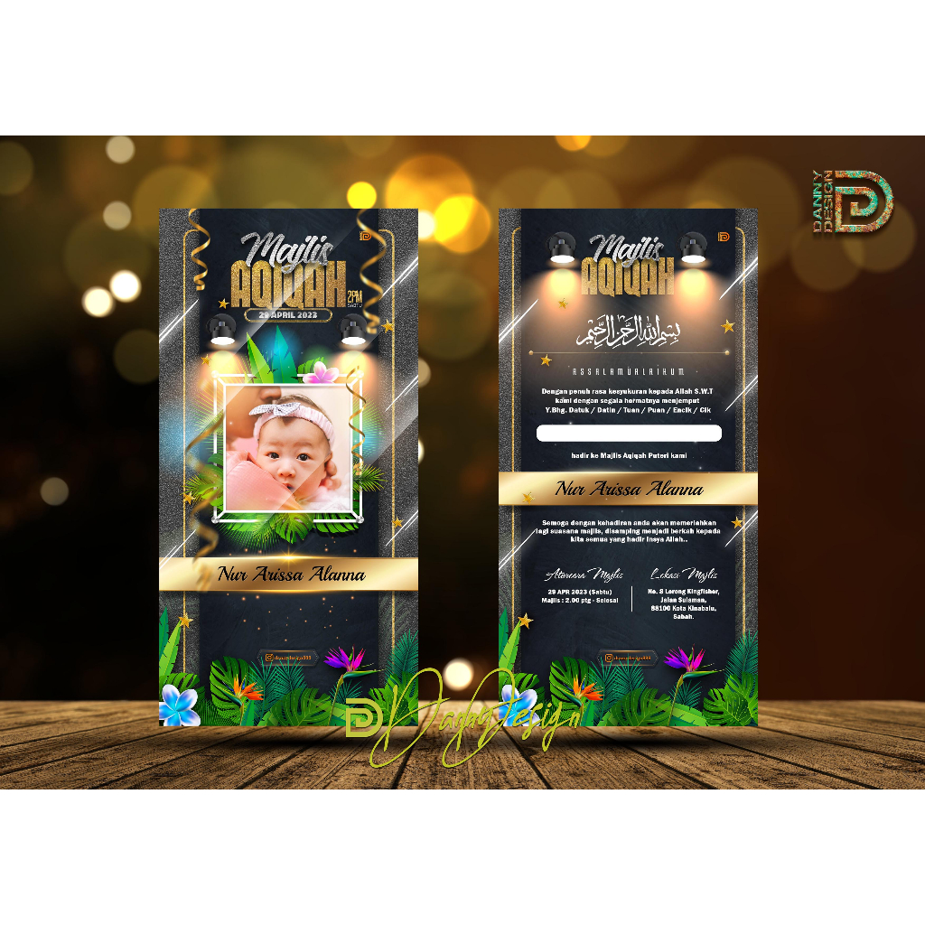 Kad Aqiqah / Kad Undangan / Kod No KA014 | Shopee Malaysia