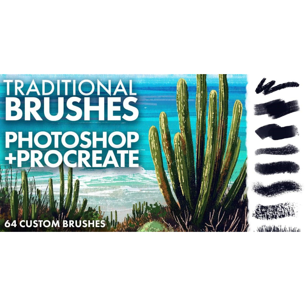 [P316] Traditional Texture Brushes for & Procreate by Maddy