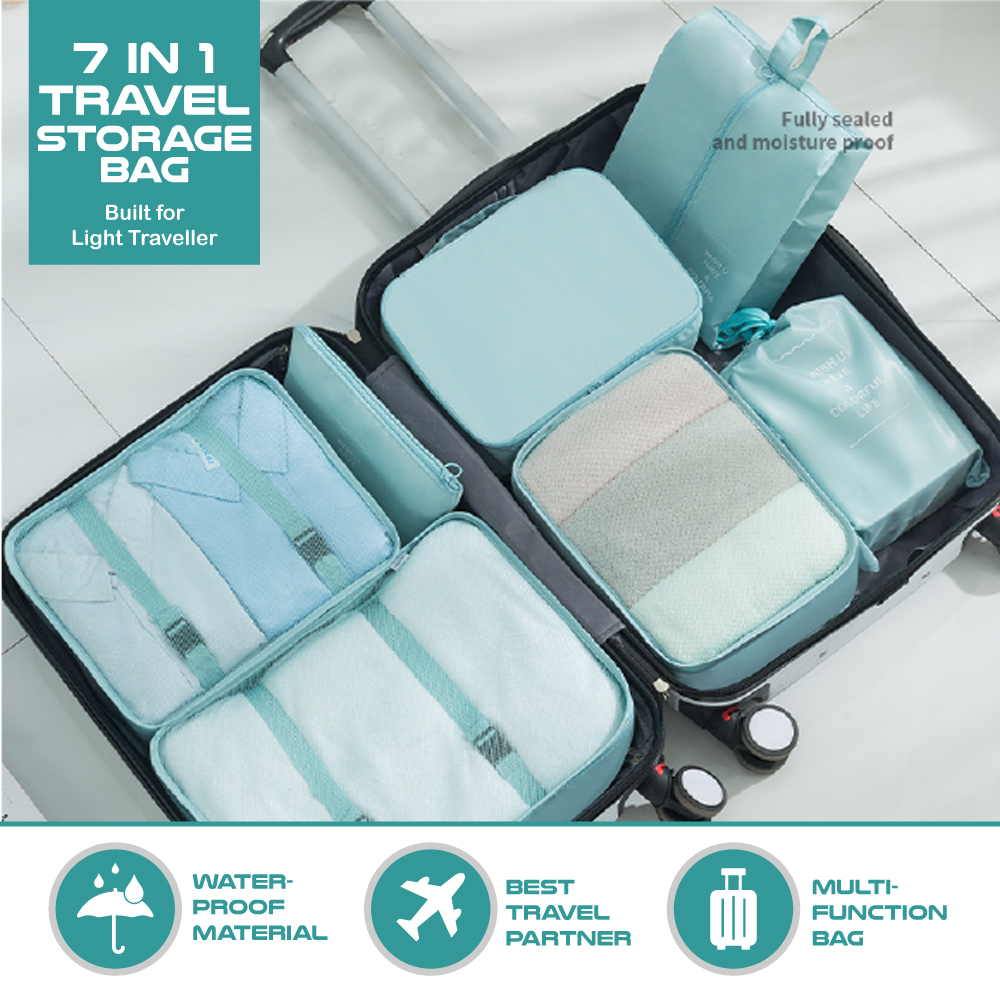 [Kingsman] 7in1 Travel Packing Clothes Travel Storage Organizer Set Bag ...