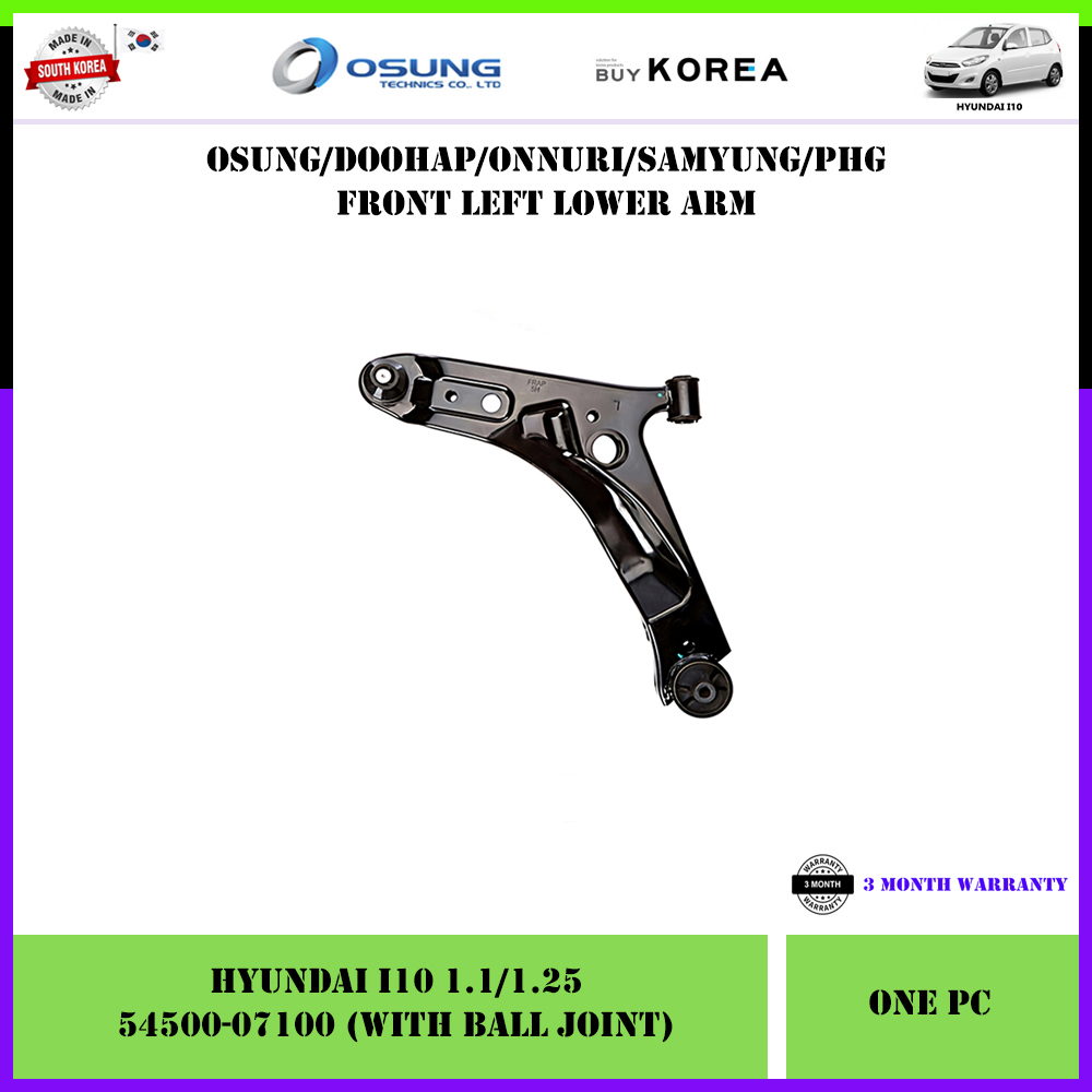 Hyundai I10 1.1/1.25 Front Suspension Lower Arm With Ball Joint (Left 5450007100 / Right 54501