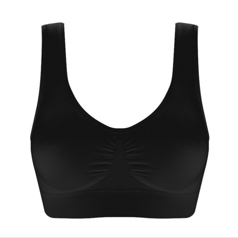 Seamless Sport Bra Double Layer Plus Size Padded Yoga Training Gym S ...