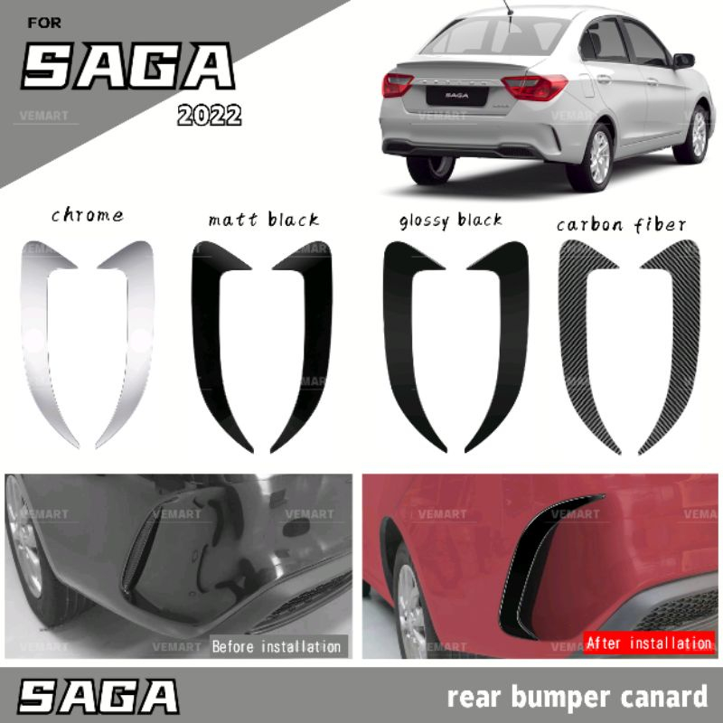proton new saga 2022 facelift car rear bumper canard garnish ...