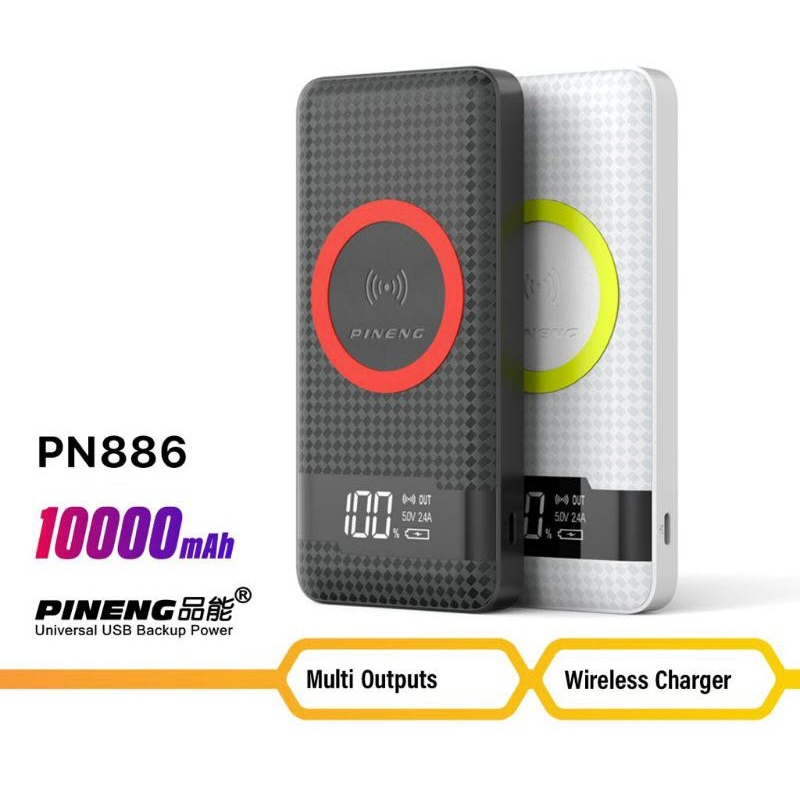 Pineng PN-886 Wireless Charge PowerBank Super Slim 10000Mah (Original ...