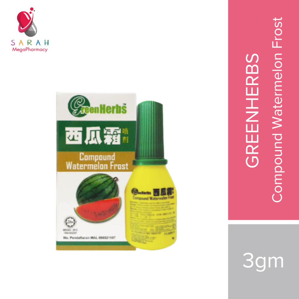Greenherbs Watermelon Frost + Spray 3g For Relief of Sore Throat