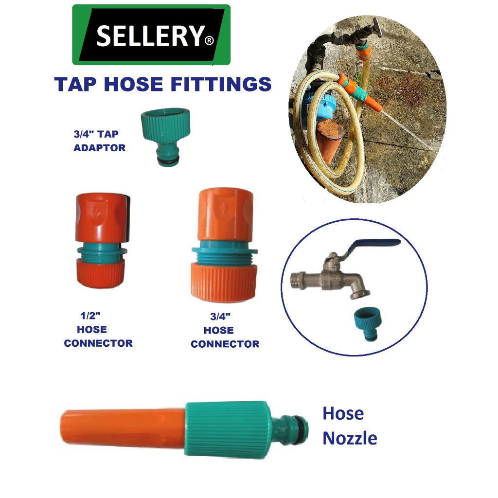 SELLERY Garden Hose Nozzle Hose Connector Tap Adaptor Hose Fittings Irrigation Hose Accessories