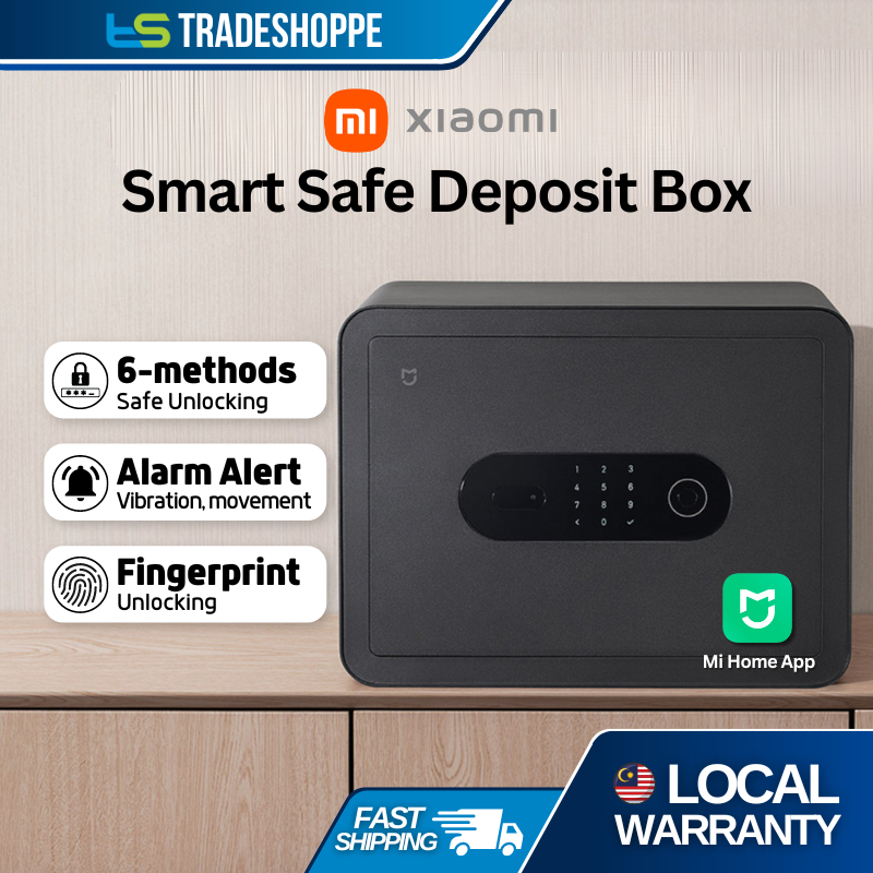 【Mijia APP】Xiaomi Smart Electronic Safe Box (Black Grey) BGX-5/X1-3001 ...
