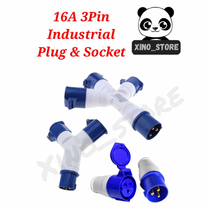 Waterproof 16A 240V 3Pin Industrial Plug & Socket Single Phase
