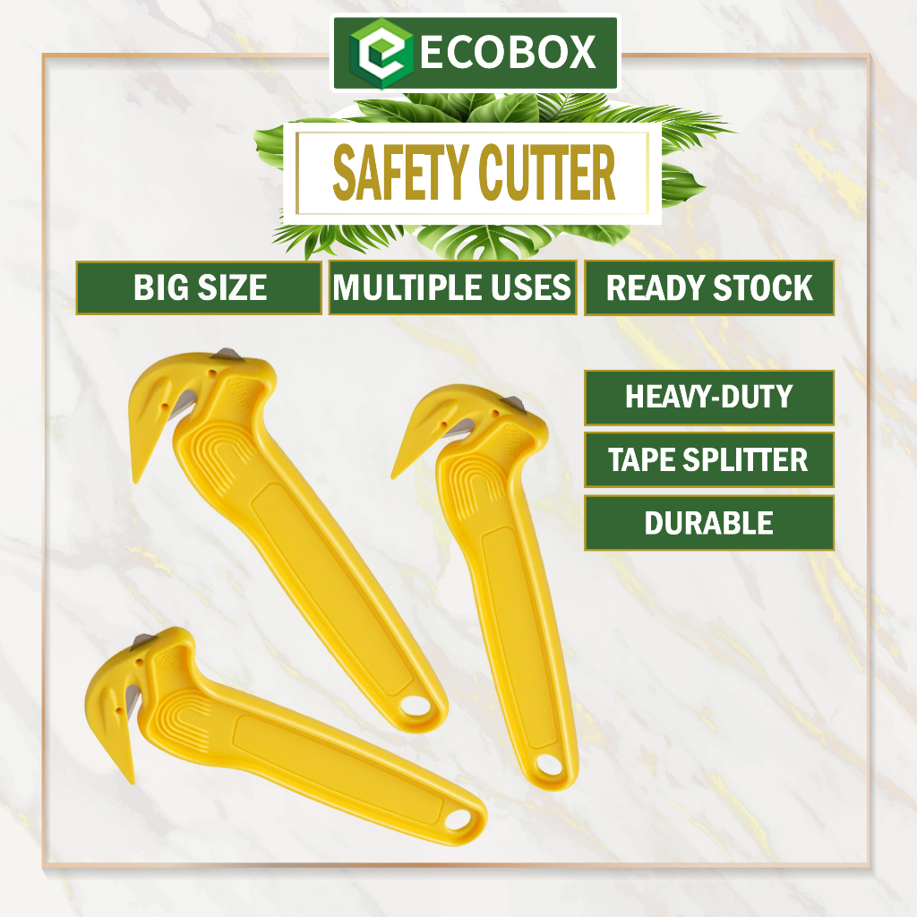 ECOBOX Safety Cutter Steel Hook Blades Multipurpose Safety Wrap Unboxing  Cutter Box Opening Rop Tape Cutter Blades Knife