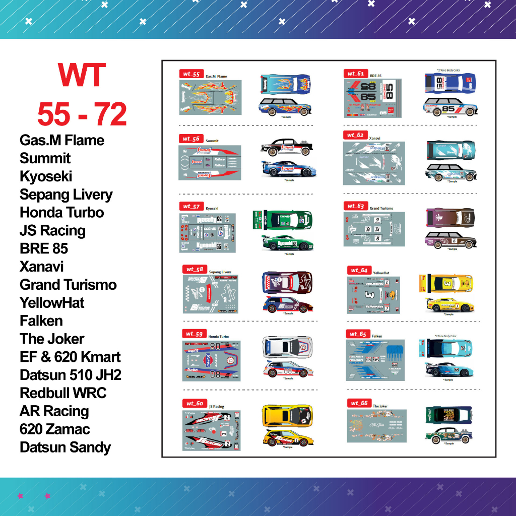 Water Slide Decal wt 55 - 72 HotWheels | KYOSEKI SEPANG JS RACING ...
