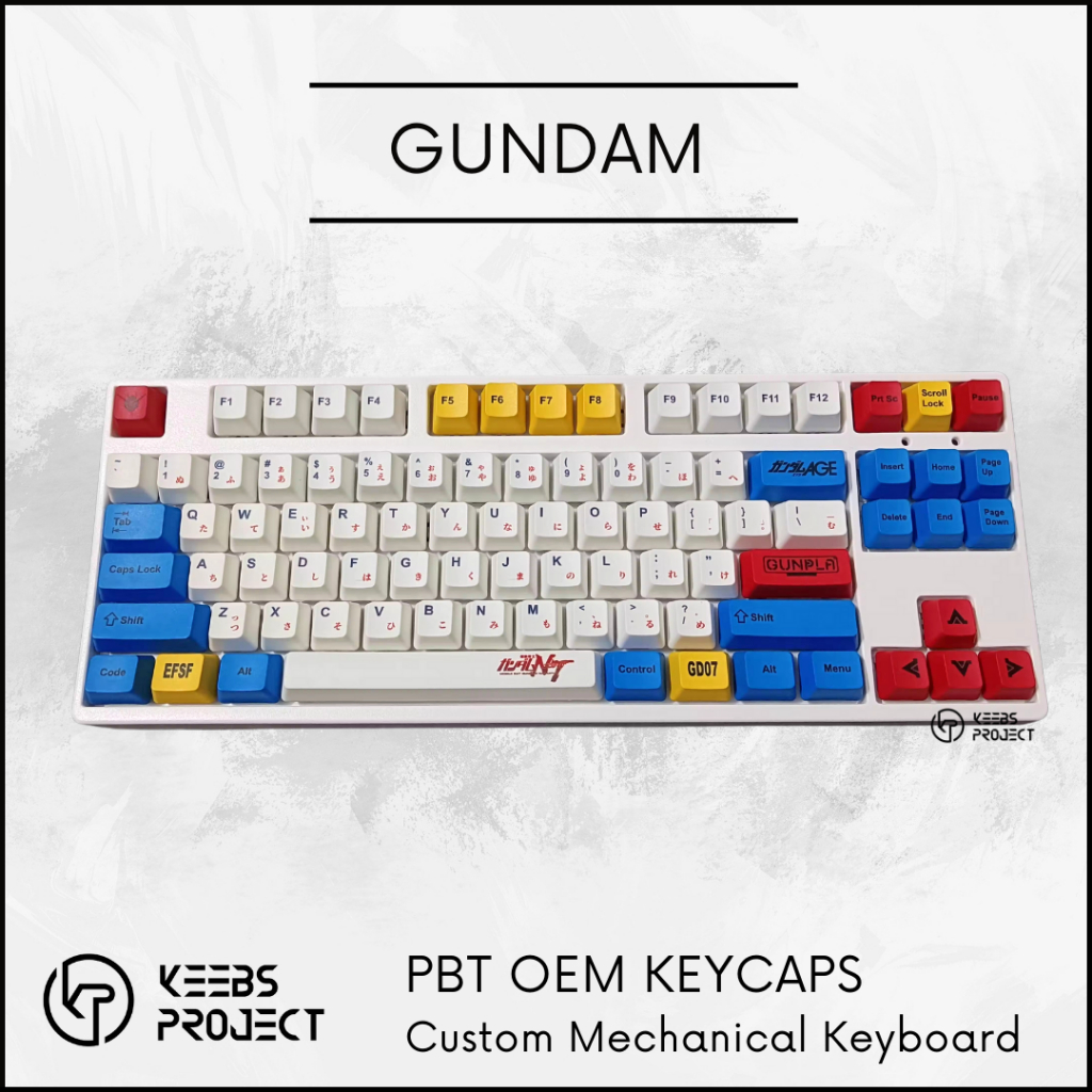 [Ready Stock] GUNDAM PBT KEYCAPS for Mechanical Keyboard Gundam Mobile