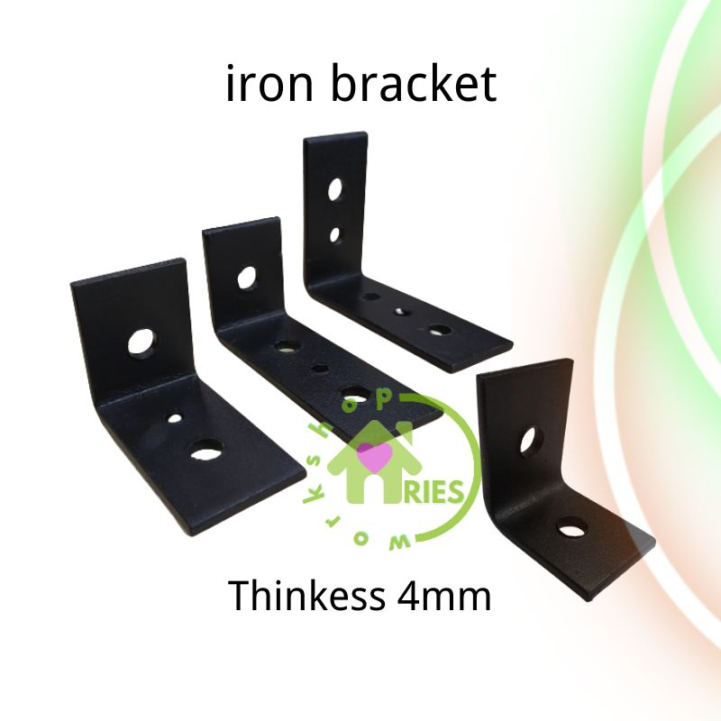 Heavy Duty Raw Iron L Angle Bracket L Bracket 4mm Sesiku Besi L Tebal ...