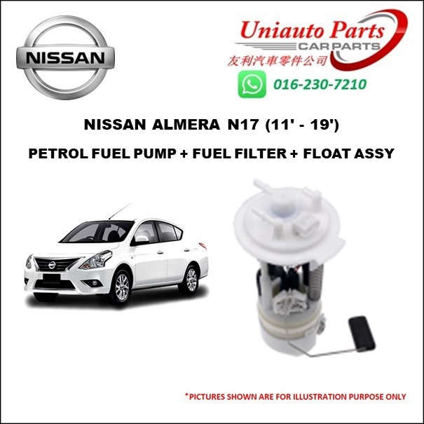 NISSAN ALMERA N17 (11' 19') PETROL FUEL PUMP + FUEL FILTER + FLOAT