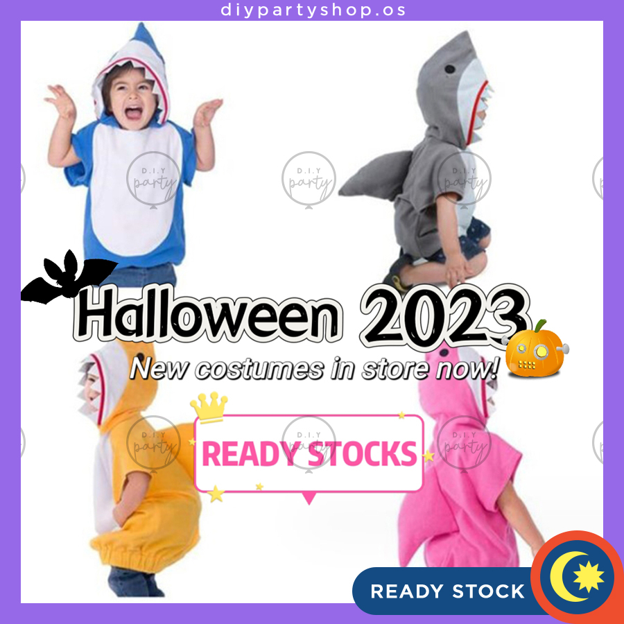 Halloween Costume Kids Ocean Baby Shark Jaws Jumpsuit Hood Cosplay ...