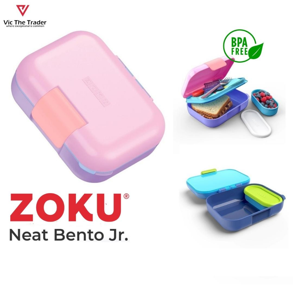 Zoku Neat Bento Jr. Kids Lunch Box Double Layer School Lunch Compact ...