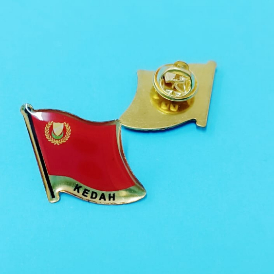 KEDAH COLLAR PIN FLAG LENCANA LAPEL PIN MALAYSIA MERDEKA BENDERA