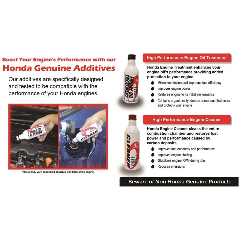 100 ORIGINAL HONDA ENGINE CLEANER & TREATMENT COMBO 1 SET Shopee