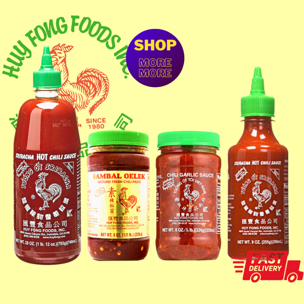 [CHEAPEST👍🏻] 🇺🇸 HUY FONG Sriracha Hot Chili Sauce/Chili Garlic/Sambal ...