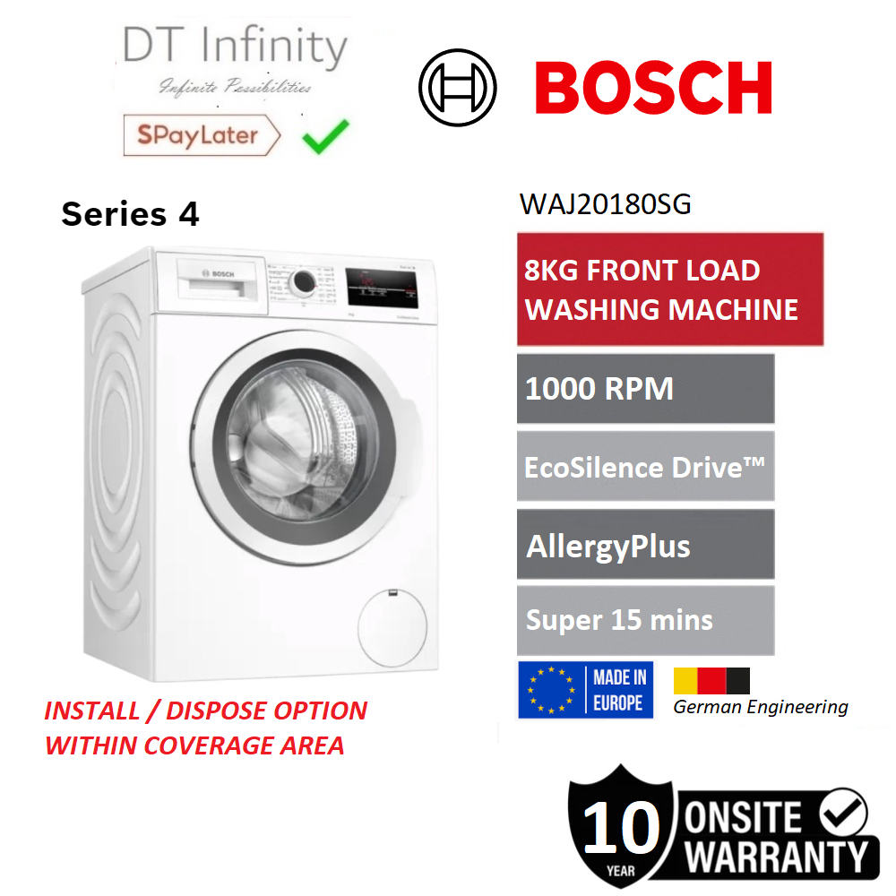 MADE IN EUROPE Bosch Series 4 8kg Front Load Washing Machine 1000RPM