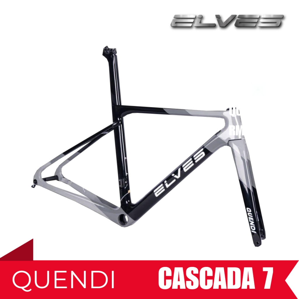Elves Quendi Road Bike Carbon Frame French Grey Black Rim Brake Shopee Malaysia