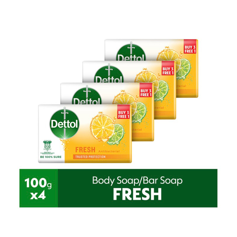 Dettol Body Soap/Bar Soap Fresh 4pcs x 100g Shopee Malaysia