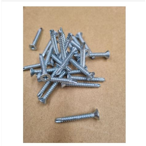 Self Drilling Screw Skru Besi Mata Drill Skru - Flat Head #6 x 1/2 ...