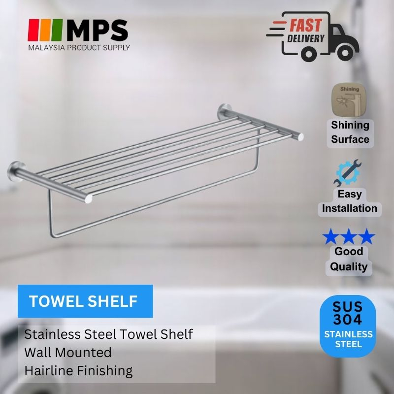 Living And Home 3 Tiers Stainless Steel Bathroom Shelf Storage Toilet Shelf Organizer Wall Mounted - Groceries