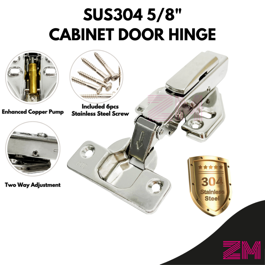 5/8" Door Hinge SUS304 Stainless Steel Soft Closing Door Hinge