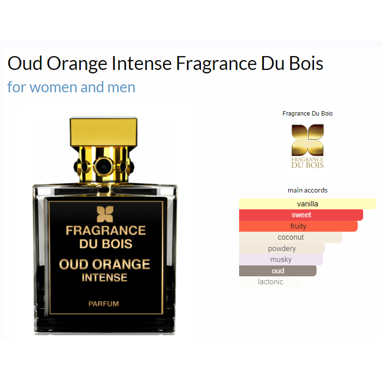 [Decant] Original Fragrance Du Bois Oud Orange Intense Shopee Malaysia
