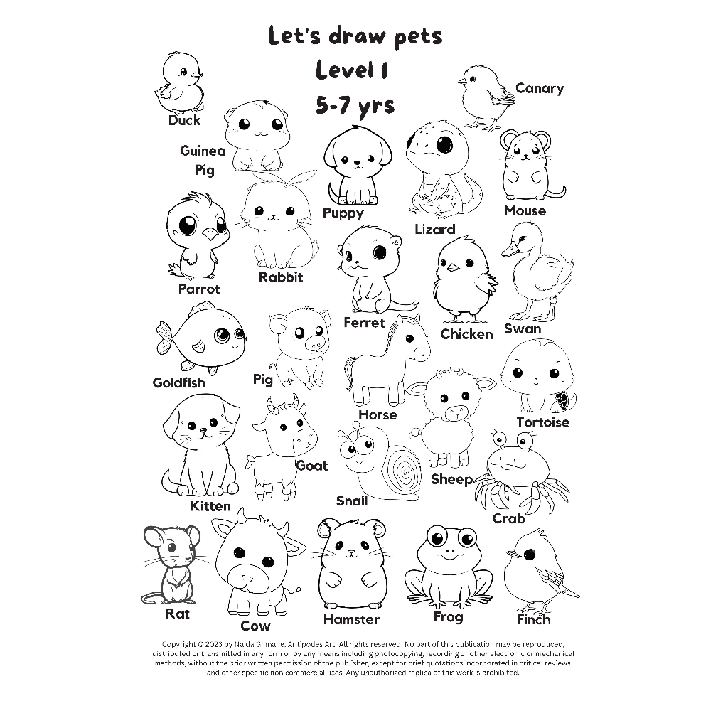 PDF Children activity book how to draw pets (100 pages) Shopee Malaysia