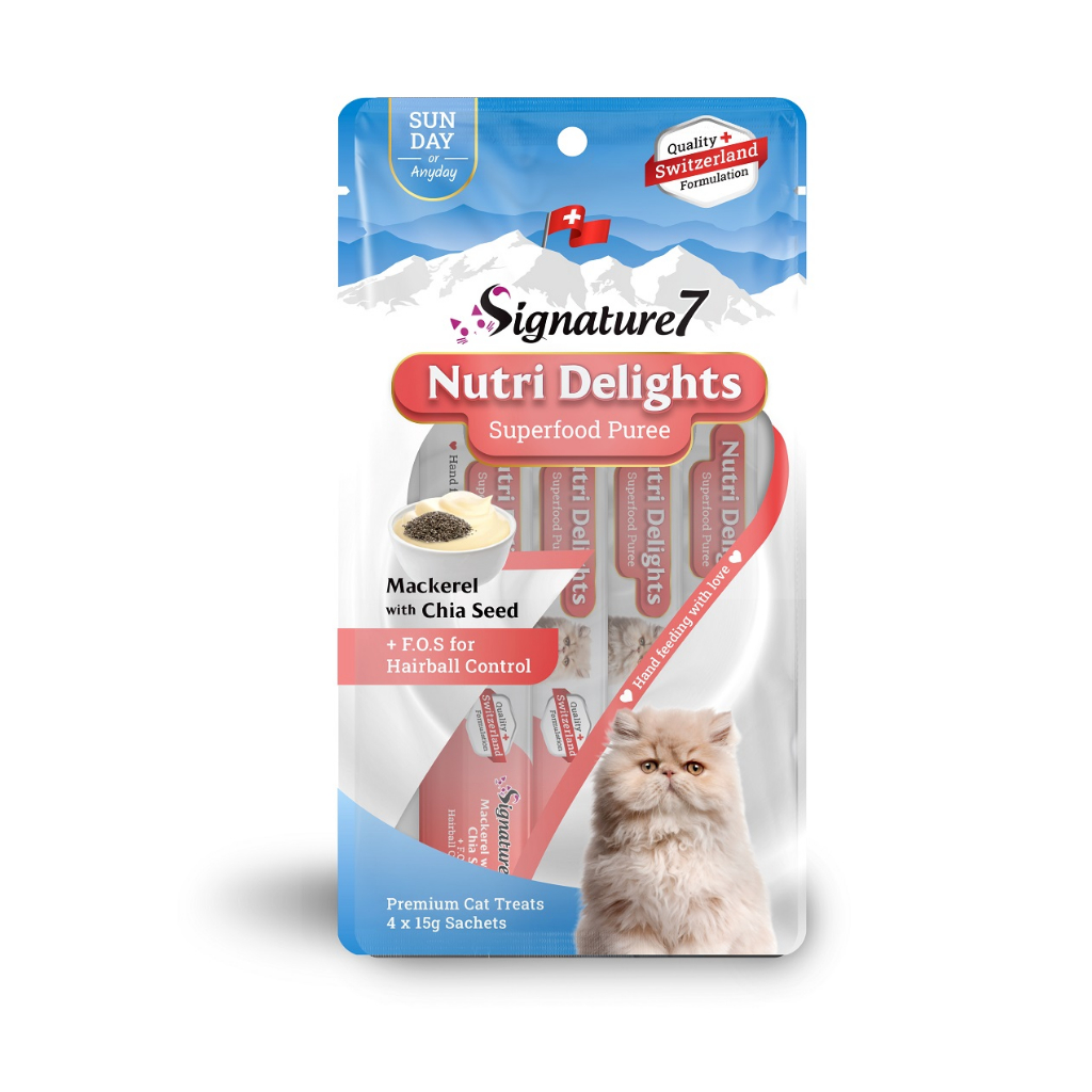 Signature 7 Nutri Delights Superfood Puree Premium Cat Treats Cat