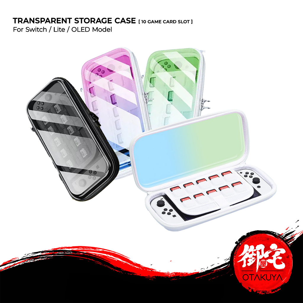 Nintendo Switch OLED/V2/Lite Transparent Hard Storage Case Carrying