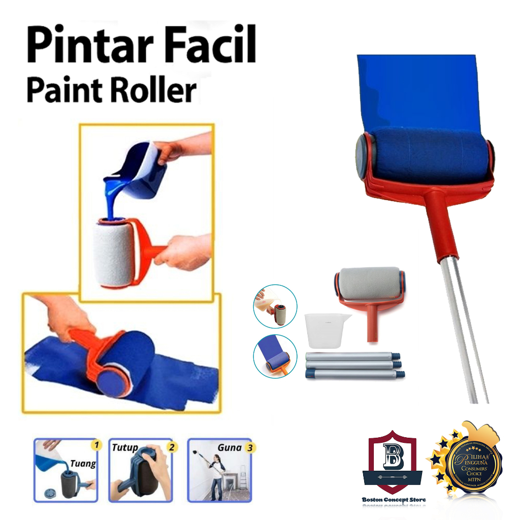 Pintar Facil Paint Roller Brush Kit DIY House Wall Painting Tools Berus