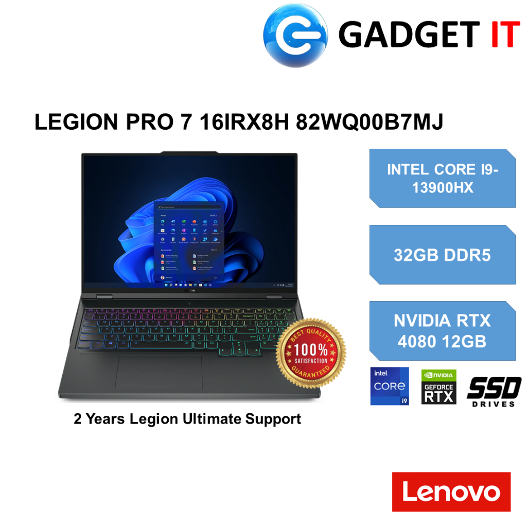 PC Gamer Lenovo Legion Pro 7 16IRX8H 16″ WQXGA DisplayHDR™ 240 Hz