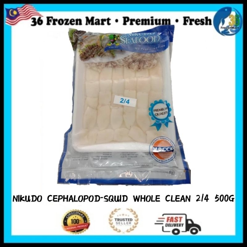 Nikudo cephalopod squid whole clean 2/4 500g | Shopee Malaysia