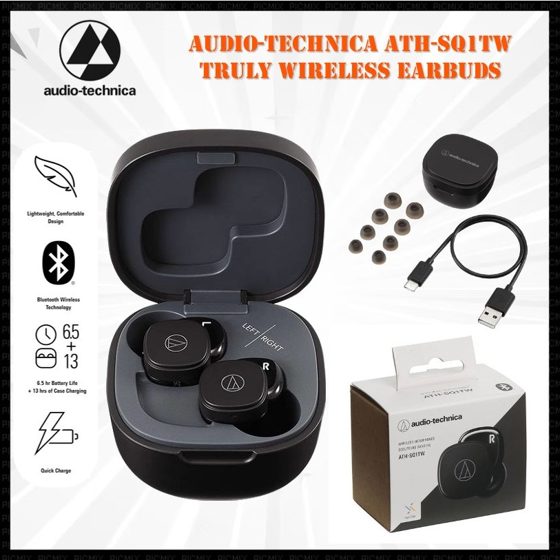AUDIO-TECHNICA ATH-SQ1TW TRULY WIRELESS EARBUDS, NEW IN SEAL BOX (READY ...