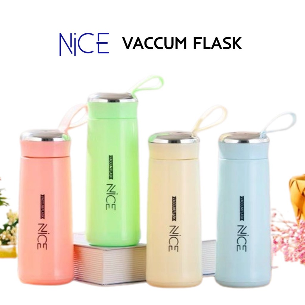Nice Glass Water Bottle Tumbler Drinking Flask Thermos 400ml Botol Air
