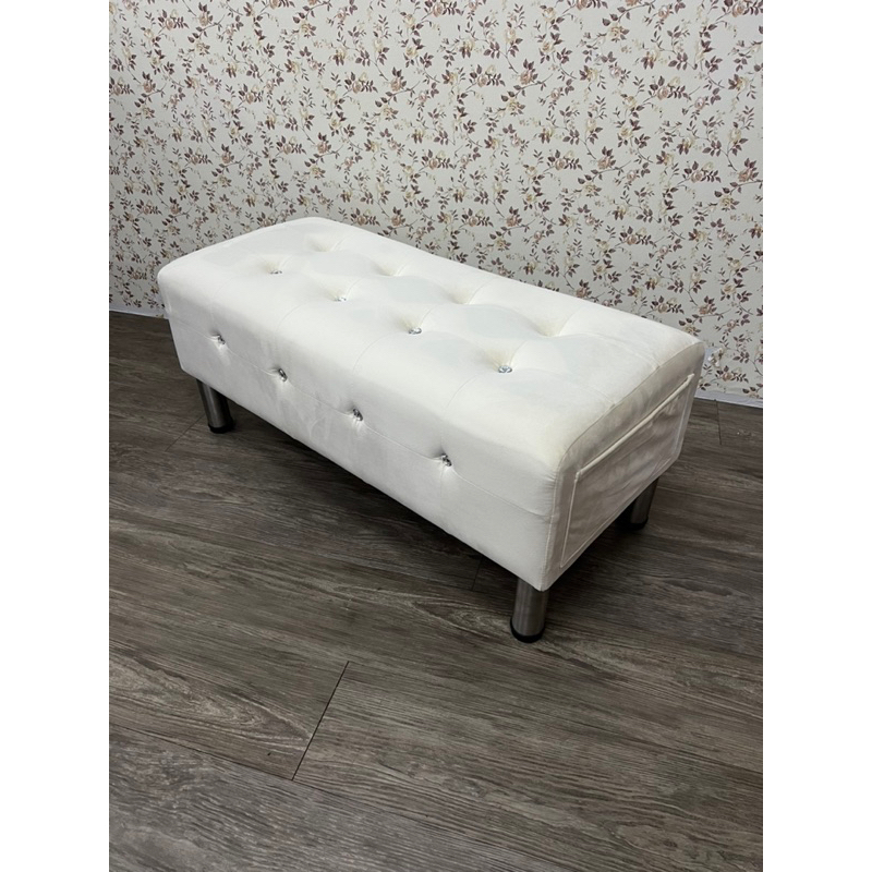 CMK velvet pocket long stool ottoman sofa/silver leg bench chair 3f ...