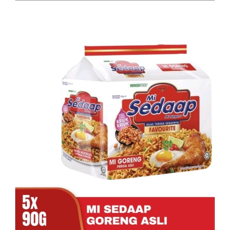 Mi Sedaap Instant Fried Noodles Original 90g X 5pkts Shopee Malaysia