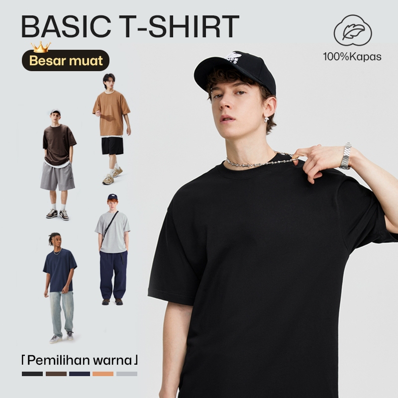 T Shirt Kaos Cotton Round Neck Plain Microfiber Cotton Combed S Unisex Adult Short Sleeved Men