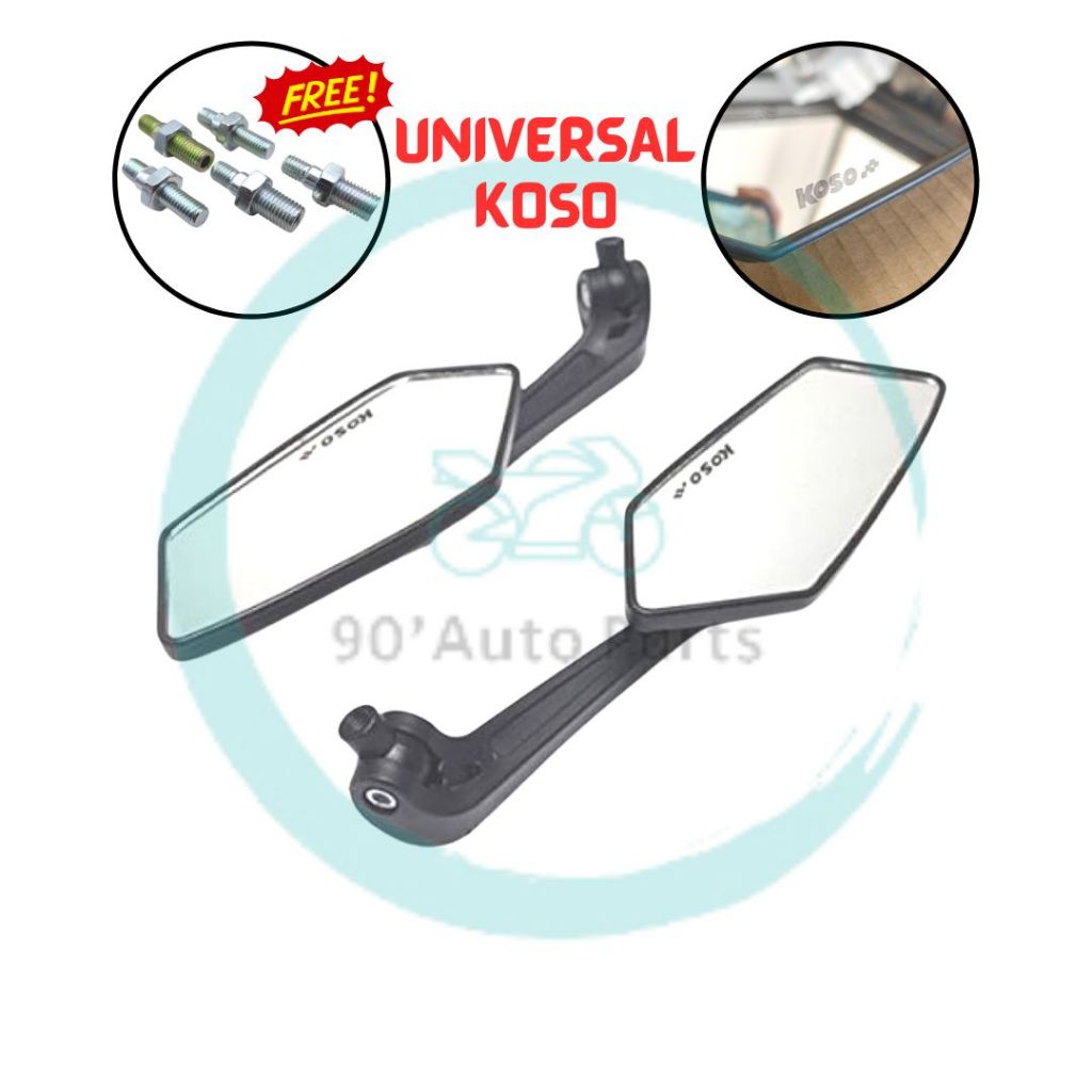 SIDE MIRROR MOTOR KOSO SIDE MIRROR KECIL CERMIN SISI MOTOR KECIL