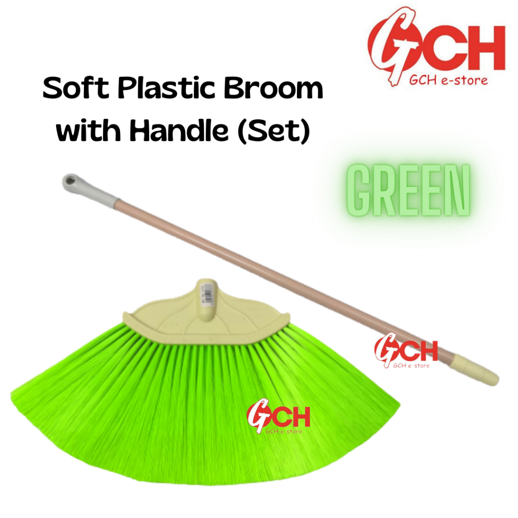 💥(Large) Soft Plastic Broom / Bristle Plastic Broom Sweeper Penyapu
