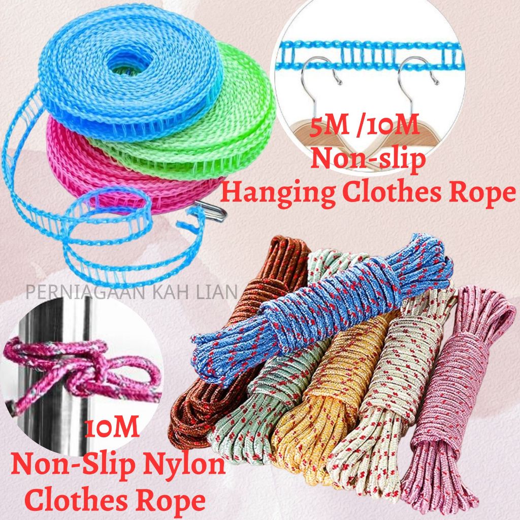 Lightweight Non Slip Nylon Clothesline Hanging Rope Windproof