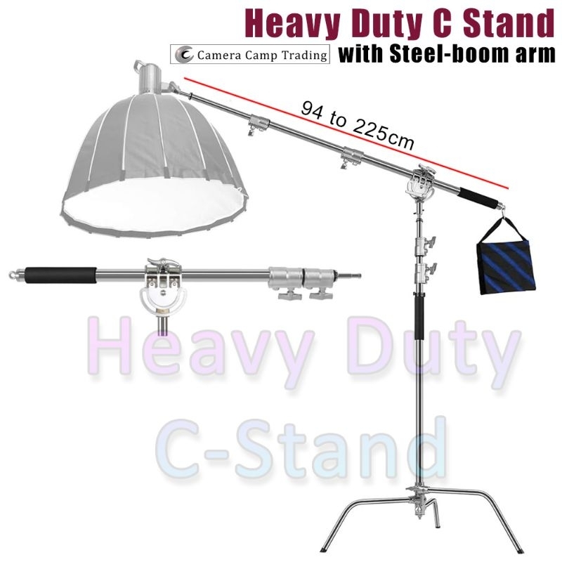Photography Heavy Duty C Stand with Boom Arm Max Height 10ft/3.2m