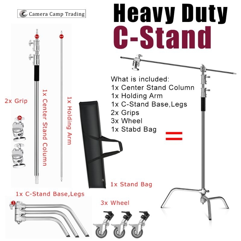 Heavy Duty C Stand Photography Heavy Duty Stainless Steel CStand Video Premium Quality Shopee